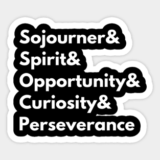 Sojourner & Spirit & Opportunity & Curiosity & Perseverance Sticker